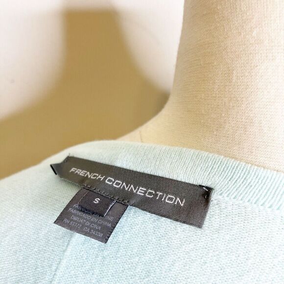 French Connection S Small Mint Green Sweater Top Cozy Relaxed Oversize - Picture 13 of 16